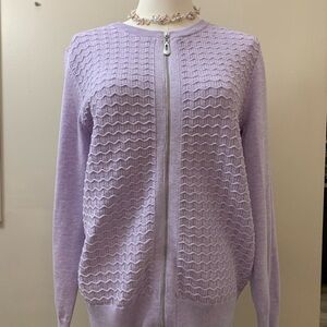 Lilac Women's Cardigan with Textured Design